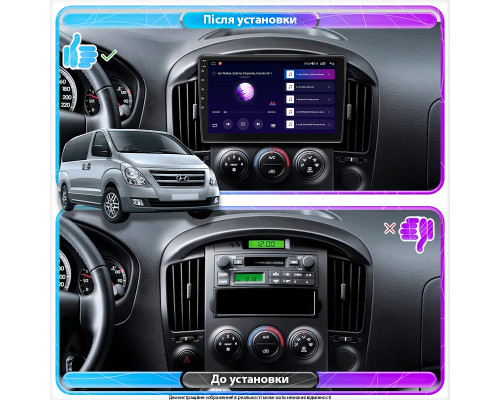 Штатная магнитола Lesko для Hyundai H-1 II ver 2 2007-2015 экран 9" 2/32Gb Wi-Fi GPS Base