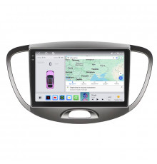 Штатная магнитола Lesko для Hyundai i10 I 2007-2013 экран 9" 4/64 QLED CarPlay 4G Wi-Fi GPS 360 Prime