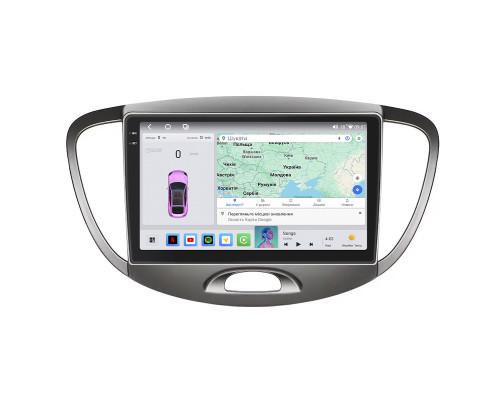 Штатная магнитола Lesko для Hyundai i10 I 2007-2013 экран 9" 4/64 QLED CarPlay 4G Wi-Fi GPS 360 Prime