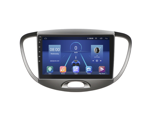 Штатная магнитола Lesko для Hyundai i10 I 2007-2013 экран 9" 6/128Gb 4G Wi-Fi GPS Top