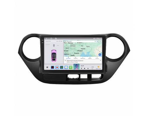 Штатная магнитола Lesko для Hyundai i10 II 2013-2016 экран 9" 4/64 QLED CarPlay 4G Wi-Fi GPS 360 Prime