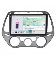 Штатная магнитола Lesko для Hyundai i20 I Рестайлинг 2012-2014 экран 9" 4/64 QLED CarPlay 4G Wi-Fi GPS 360 Prime