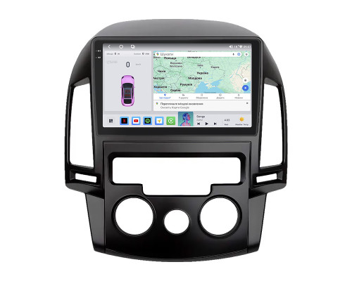 Штатная магнитола Lesko для Hyundai i30 I 2007-2010 экран 9" 4/64 QLED CarPlay 4G Wi-Fi GPS 360 Prime