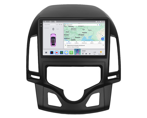 Штатная магнитола Lesko для Hyundai i30 I Рестайлинг 2010-2012 экран 9" 4/64 QLED CarPlay 4G Wi-Fi GPS 360 Prime