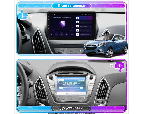 Штатная магнитола Lesko для Hyundai ix35 I Рестайлинг 2013-2015 экран 10" 4/32Gb 4G Wi-Fi GPS Top