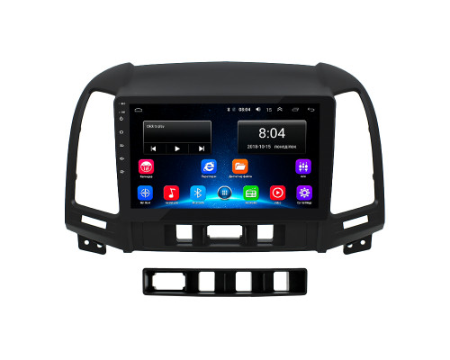 Штатная магнитола Lesko для Hyundai Santa Fe II 2005-2010 экран 9" 2/32Gb Wi-Fi GPS Base