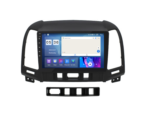 Штатная магнитола Lesko для Hyundai Santa Fe II 2005-2010 экран 9" 4/64Gb CarPlay 4G Wi-Fi GPS Prime