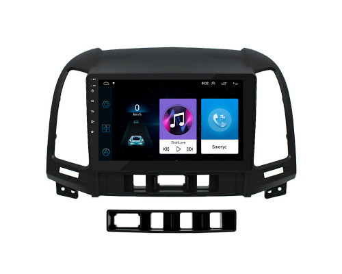 Штатная магнитола Lesko для Hyundai Santa Fe II Рестайлинг 2009-2012 экран 9" 1/16Gb Wi-Fi GPS Base