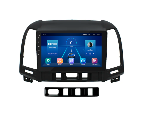 Штатная магнитола Lesko для Hyundai Santa Fe II Рестайлинг 2009-2012 экран 9" 2/32Gb 4G Wi-Fi GPS Top