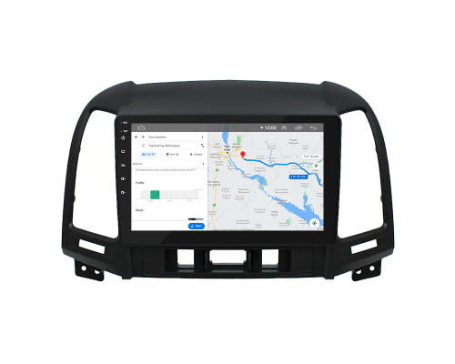 Штатная магнитола Lesko для Hyundai Santa Fe II Рестайлинг 2009-2012 экран 9" 2/32Gb Wi-Fi GPS Base