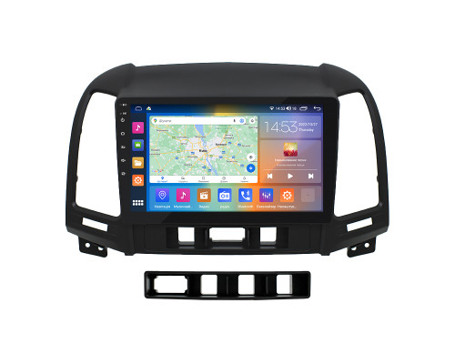 Штатная магнитола Lesko для Hyundai Santa Fe II Рестайлинг 2009-2012 экран 9" 4/64Gb CarPlay 4G Wi-Fi GPS Prime