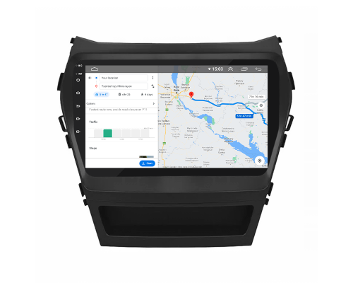 Штатная магнитола Lesko для Hyundai Santa Fe III 2012-2016 экран 9" 2/32Gb Wi-Fi GPS Base