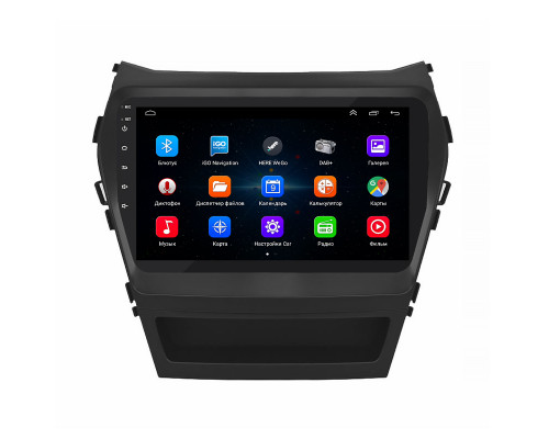 Штатная магнитола Lesko для Hyundai Santa Fe III Рестайлинг 2015-2018 экран 9" 1/16Gb Wi-Fi GPS Base