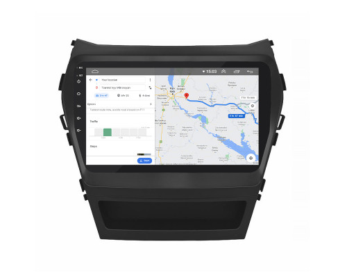 Штатная магнитола Lesko для Hyundai Santa Fe III Рестайлинг 2015-2018 экран 9" 2/32Gb Wi-Fi GPS Base