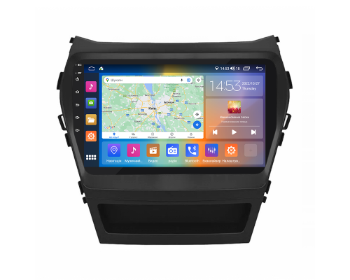 Штатная магнитола Lesko для Hyundai Santa Fe III Рестайлинг 2015-2018 экран 9" 2/32Gb CarPlay 4G Wi-Fi GPS Prime