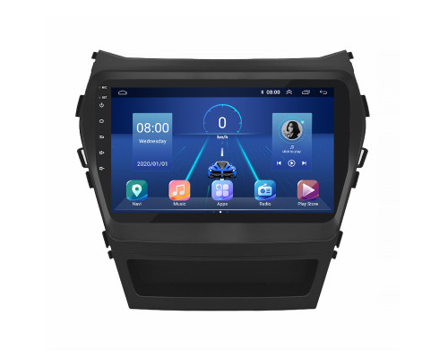 Штатная магнитола Lesko для Hyundai Santa Fe III Рестайлинг 2015-2018 экран 9" 2/32Gb 4G Wi-Fi GPS Top