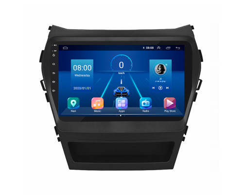 Штатная магнитола Lesko для Hyundai Santa Fe III Рестайлинг 2015-2018 экран 9" 6/128Gb 4G Wi-Fi GPS Top