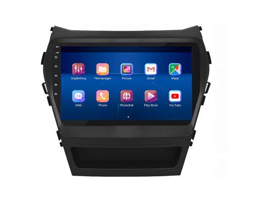 Штатная магнитола Lesko для Hyundai Santa Fe III Рестайлинг 2015-2018 экран 9" 6/128Gb 4G Wi-Fi GPS Top