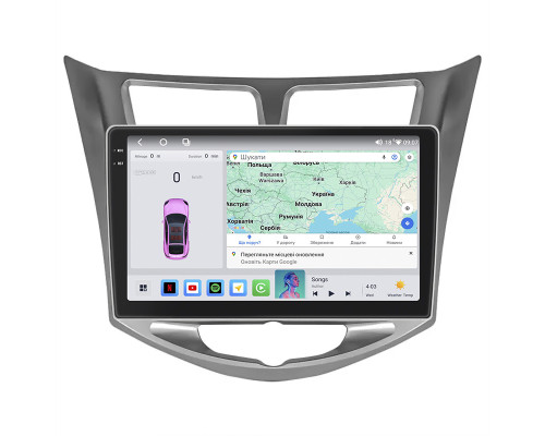 Штатная магнитола Lesko для Hyundai Solaris I 2010-2014 экран 10" 4/64 QLED CarPlay 4G Wi-Fi GPS 360 Prime