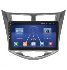 Штатная магнитола Lesko для Hyundai Solaris I 2010-2014 экран 10" 4/32Gb 4G Wi-Fi GPS Top