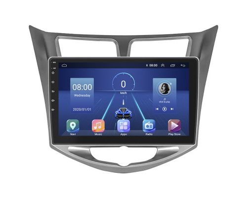 Штатная магнитола Lesko для Hyundai Solaris I 2010-2014 экран 10" 6/128Gb 4G Wi-Fi GPS Top