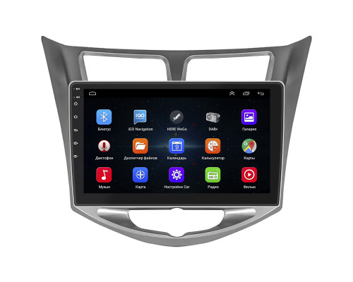 Штатная магнитола Lesko для Hyundai Solaris I Рестайлинг 2014-2017 экран 10" 1/16Gb Wi-Fi GPS Base