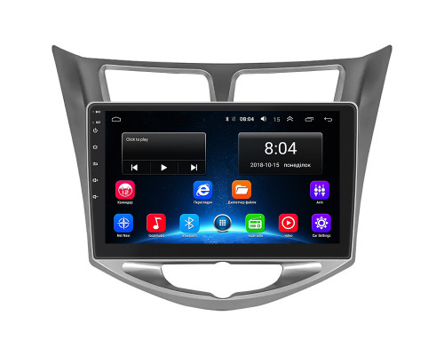 Штатная магнитола Lesko для Hyundai Solaris I Рестайлинг 2014-2017 экран 10" 2/32Gb Wi-Fi GPS Base