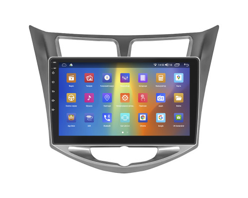 Штатная магнитола Lesko для Hyundai Solaris I Рестайлинг 2014-2017 экран 10" 2/32Gb CarPlay 4G Wi-Fi GPS Prime