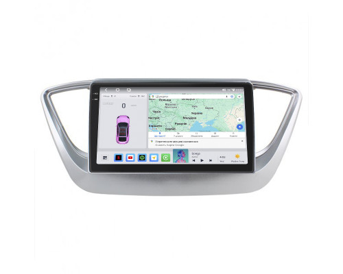 Штатная магнитола Lesko для Hyundai Solaris II 2017-2020 экран 9" 4/64 QLED CarPlay 4G Wi-Fi GPS 360 Prime