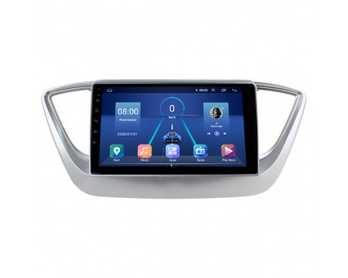 Штатная магнитола Lesko для Hyundai Solaris II 2017-2020 экран 9" 2/32Gb 4G Wi-Fi GPS Top