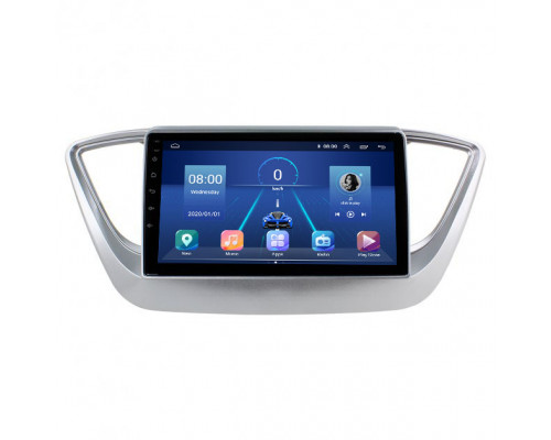 Штатная магнитола Lesko для Hyundai Solaris II 2017-2020 экран 9" 6/128Gb 4G Wi-Fi GPS Top