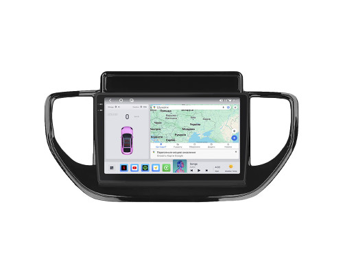 Штатная магнитола Lesko для Hyundai Solaris II Рестайлинг 2020-н.в. экран 9" 4/64 QLED CarPlay 4G Wi-Fi GPS 360 Prime