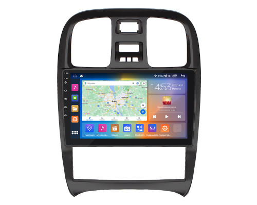 Штатная магнитола Lesko для Hyundai Sonata IV (EF) Рестайлинг 2001-2012 экран 9" 4/64Gb CarPlay 4G Wi-Fi GPS Prime