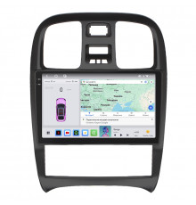 Штатная магнитола Lesko для Hyundai Sonata IV (EF) Рестайлинг 2001-2012 экран 9" 4/64 QLED CarPlay 4G Wi-Fi GPS 360 Prime