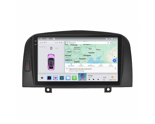 Штатная магнитола Lesko для Hyundai Sonata V (NF) 2004-2010 экран 9" 4/64 QLED CarPlay 4G Wi-Fi GPS 360 Prime
