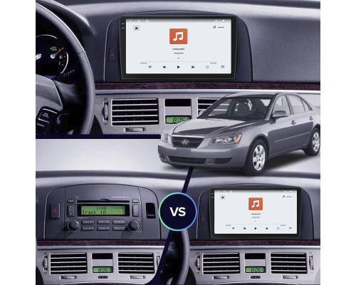 Штатная магнитола Lesko для Hyundai Sonata V (NF) 2004-2010 экран 9" 4/64 QLED CarPlay 4G Wi-Fi GPS 360 Prime
