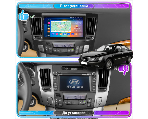 Штатная магнитола Lesko для Hyundai Sonata V (NF) Auto AC 2008-2010 экран 9" 4/64Gb CarPlay 4G Wi-Fi GPS Prime