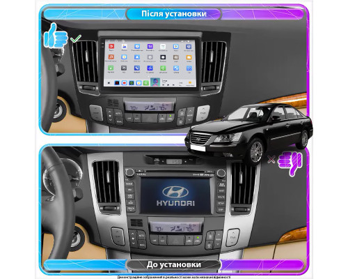 Штатная магнитола Lesko для Hyundai Sonata V (NF) Auto AC 2008-2010 экран 9" 4/64 QLED CarPlay 4G Wi-Fi GPS 360 Prime