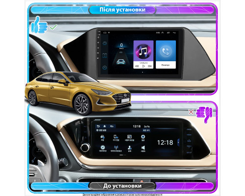 Штатная магнитола Lesko для Hyundai Sonata VIII (DN8) 2019-2020 экран 10" 1/16Gb Wi-Fi GPS Base