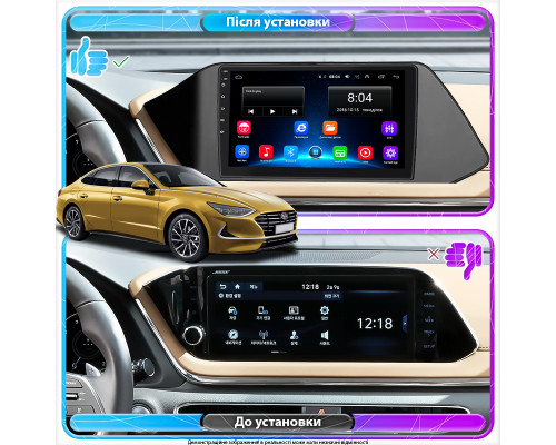 Штатная магнитола Lesko для Hyundai Sonata VIII (DN8) 2019-2020 экран 10" 2/32Gb Wi-Fi GPS Base