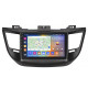 Штатная магнитола Lesko для Hyundai Tucson III 2015-2018 экран 9" 4/64Gb CarPlay 4G Wi-Fi GPS Prime