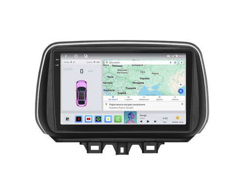 Штатная магнитола Lesko для Hyundai Tucson III Рестайлинг 2018-2021 экран 10" 4/64 QLED CarPlay 4G Wi-Fi GPS 360 Prime