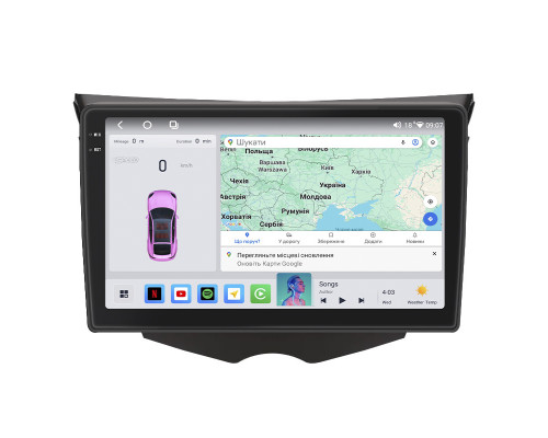 Штатная магнитола Lesko для Hyundai Veloster I 2011-2015 экран 9" 4/64 QLED CarPlay 4G Wi-Fi GPS 360 Prime