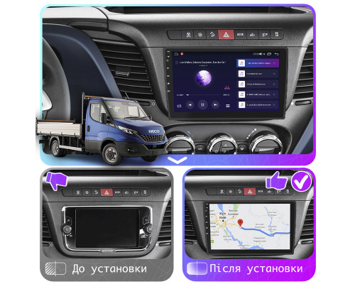 Штатная магнитола Lesko для IVECO Daily VI Рестайлинг 2019-н.в. экран 9" 4/64Gb 4G Wi-Fi GPS Top