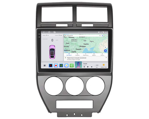 Штатная магнитола Lesko для Jeep Compass I 2006-2010 экран 10" 4/64 QLED CarPlay 4G Wi-Fi GPS 360 Prime