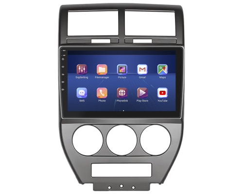 Штатная магнитола Lesko для Jeep Compass I 2006-2010 экран 10" 4/64Gb 4G Wi-Fi GPS Top