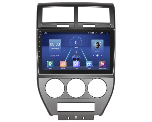 Штатная магнитола Lesko для Jeep Compass I 2006-2010 экран 10" 6/128Gb 4G Wi-Fi GPS Top