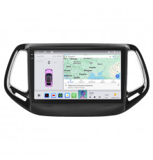 Штатная магнитола Lesko для Jeep Compass II 2017-н.в. экран 10" 4/64 QLED CarPlay 4G Wi-Fi GPS 360 Prime