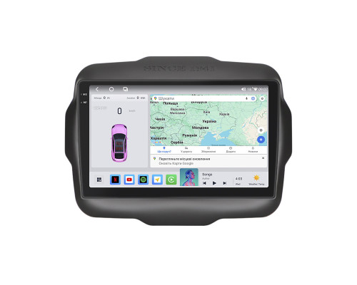 Штатная магнитола Lesko для Jeep Renegade I Рестайлинг 2018-н.в. экран 9" 4/64 QLED CarPlay 4G Wi-Fi GPS 360 Prime