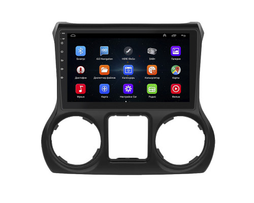 Штатная магнитола Lesko для Jeep Wrangler III (JK) 2007-2018 экран 10" 1/16Gb Wi-Fi GPS Base